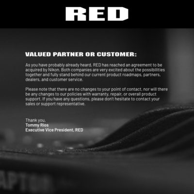 RED.com LLC社（RED Digital ）より、株式会社ニコン社へ子会社契約締結についてのご報告